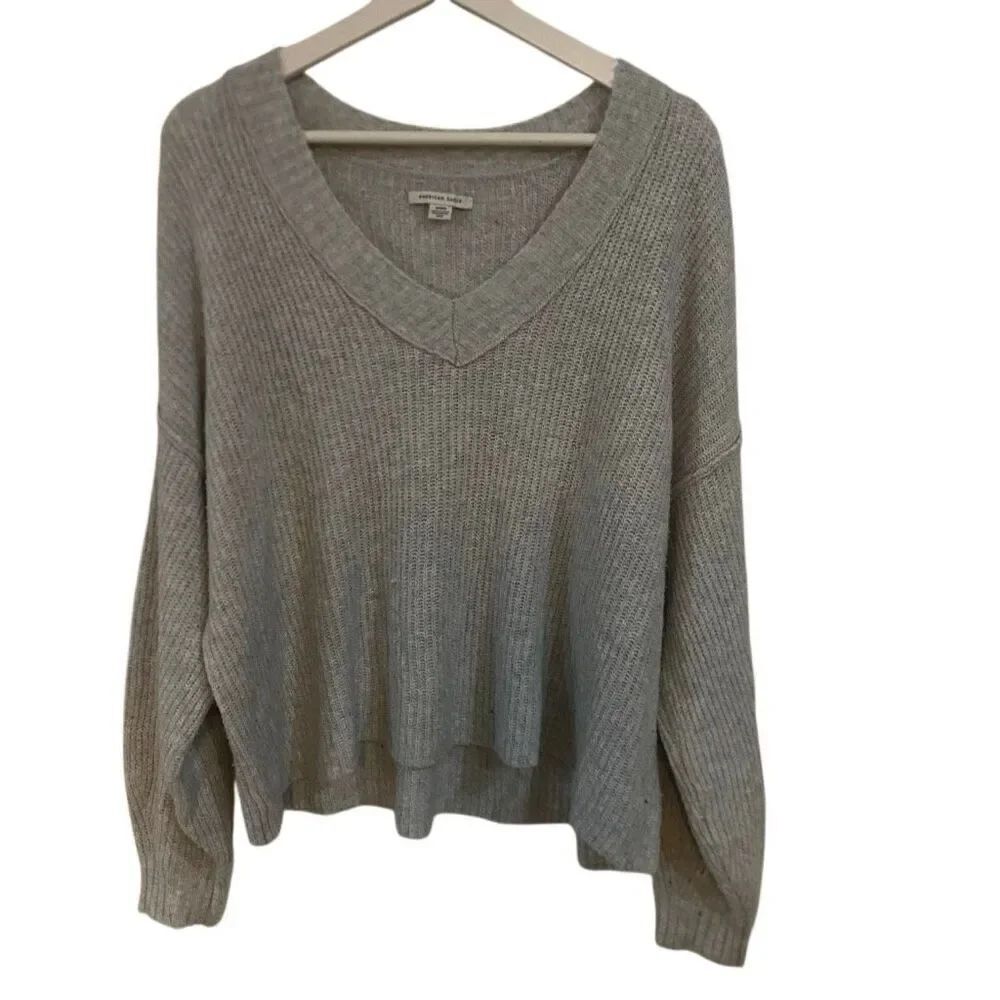 American Eagle outfitters gray vneck shrug sweater medium
